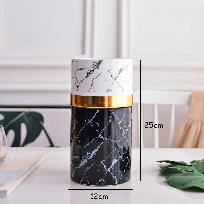 Vase Marbré et Or
